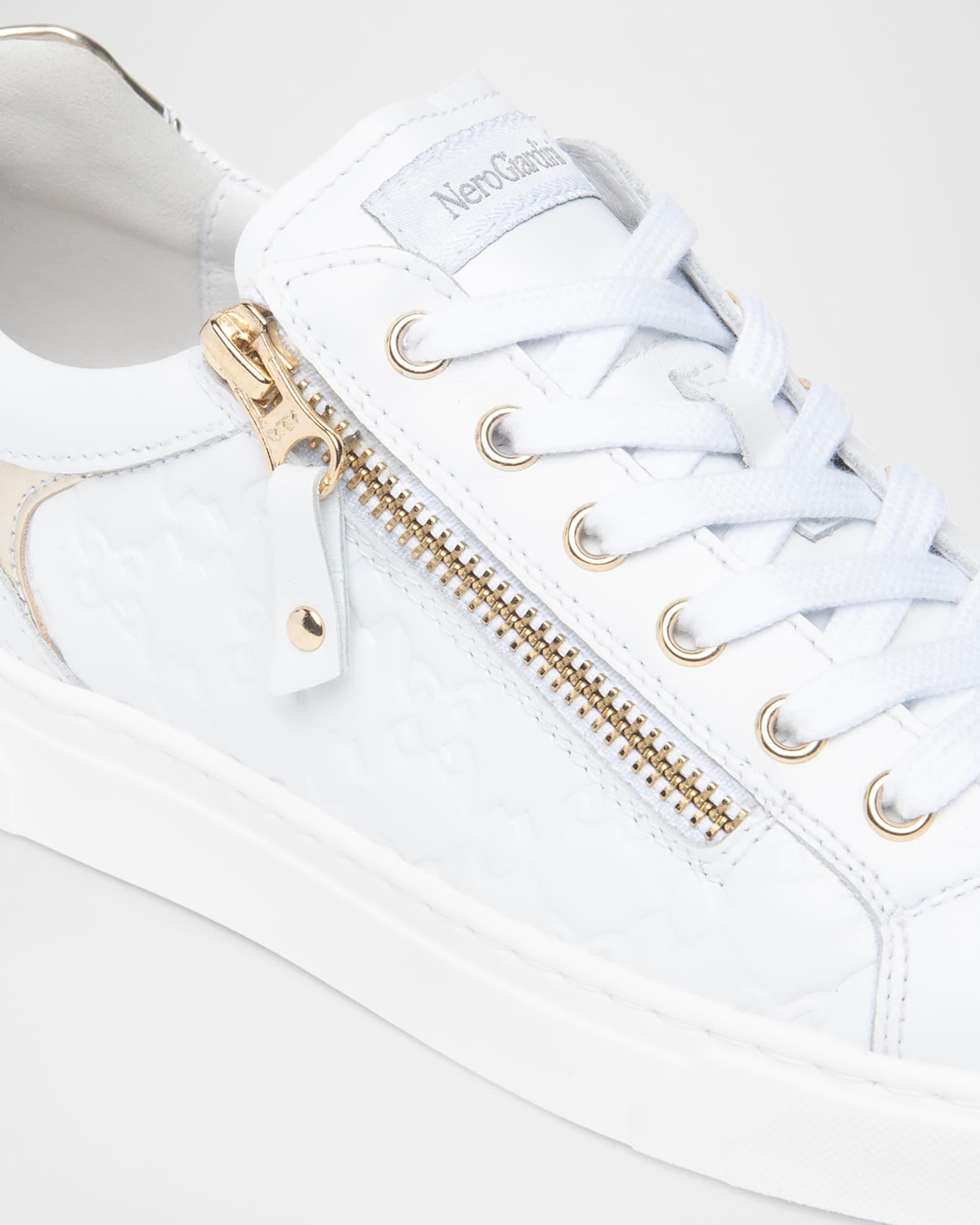 Leather Side Zip Low-Top Sneakers Product Image