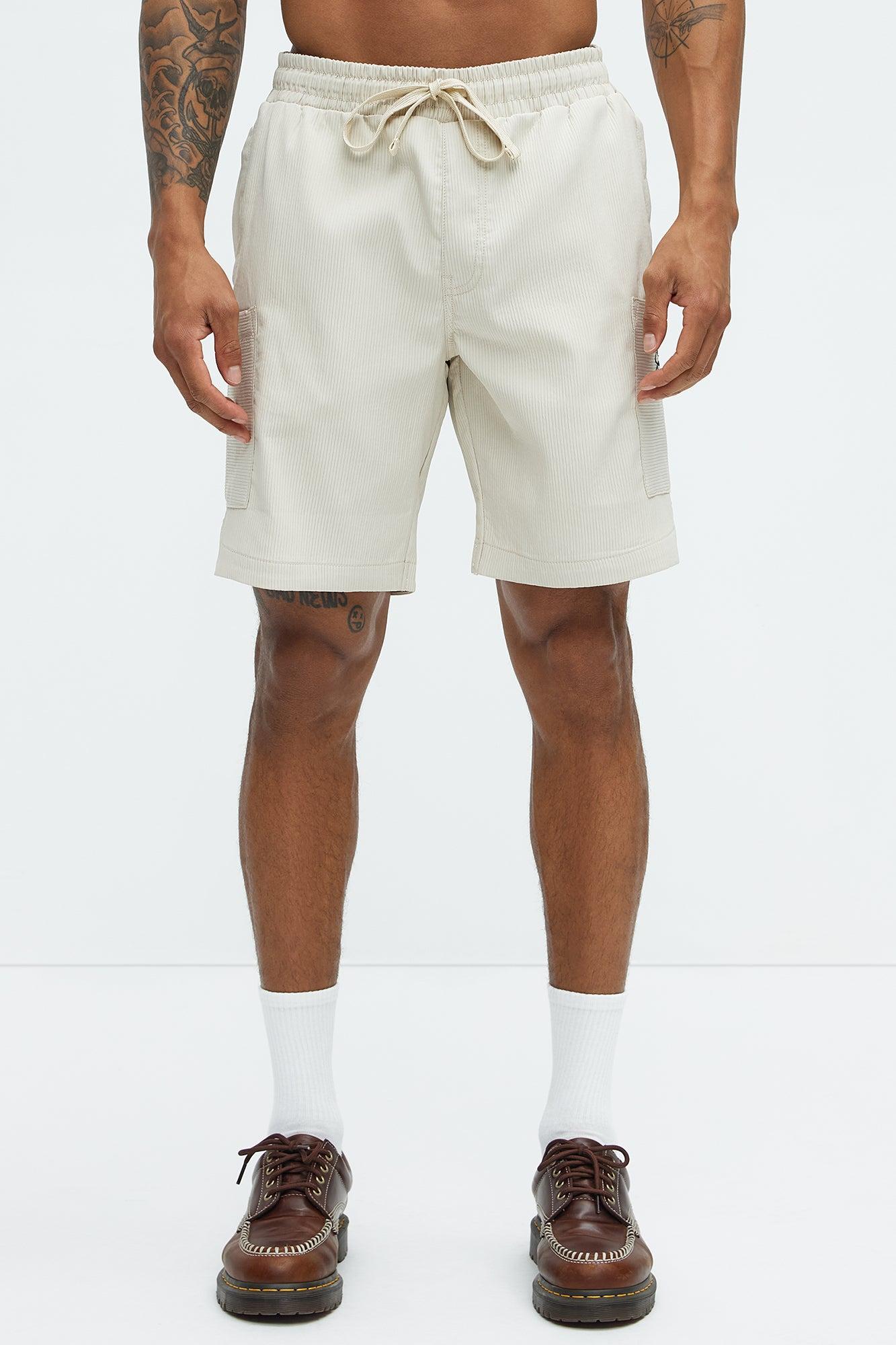 Saint Embroidered Relaxed Shorts - Off White Product Image