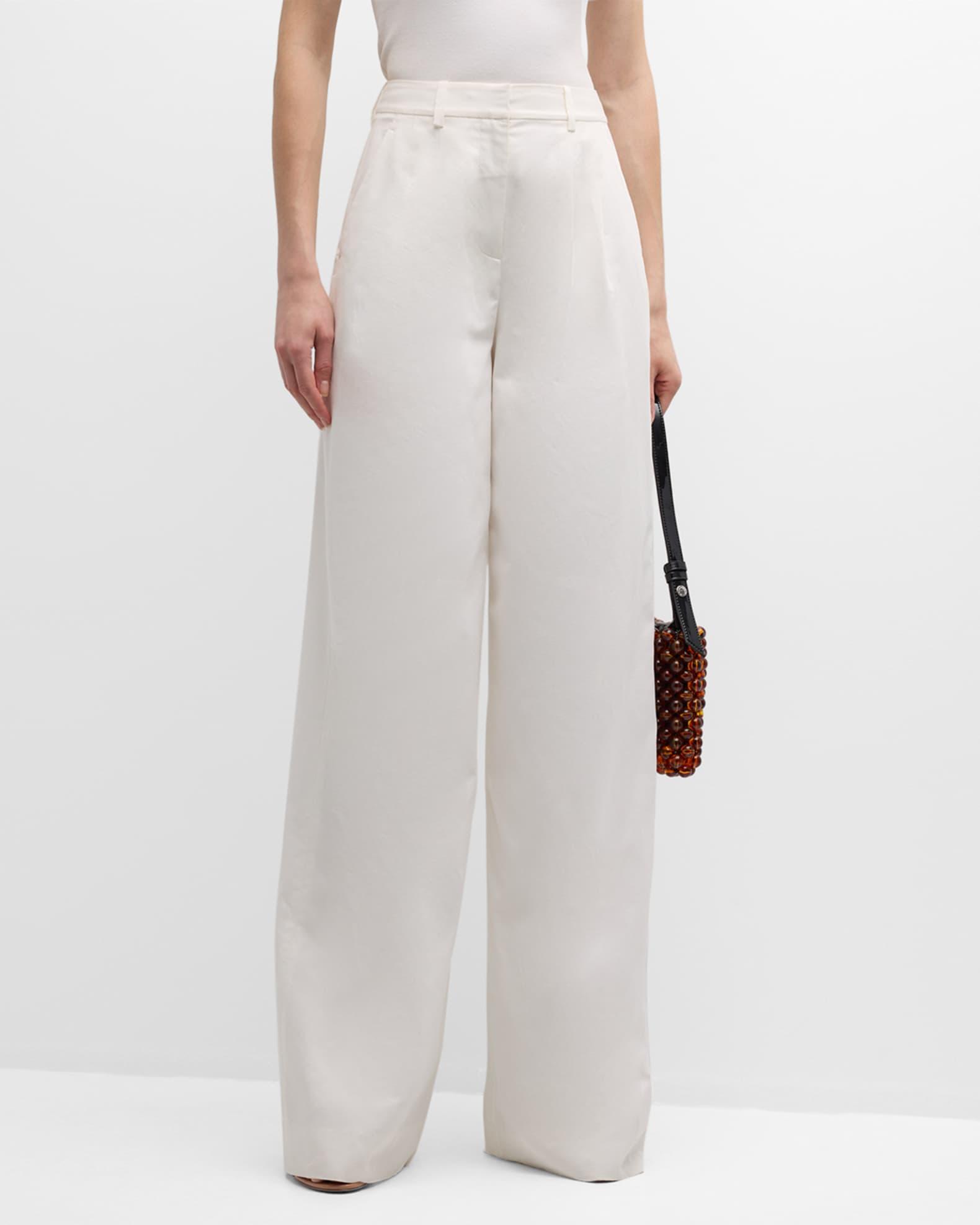 Juliana Wide-Leg Pleated Trousers  Product Image