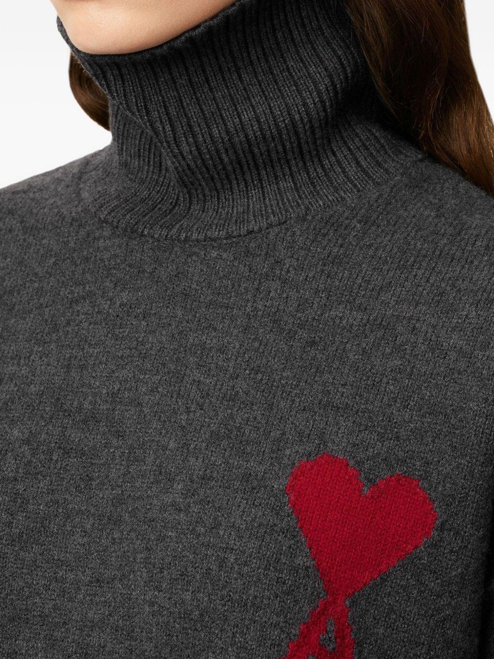 Ami De Coeur heart-intarsia roll-neck sweater Product Image