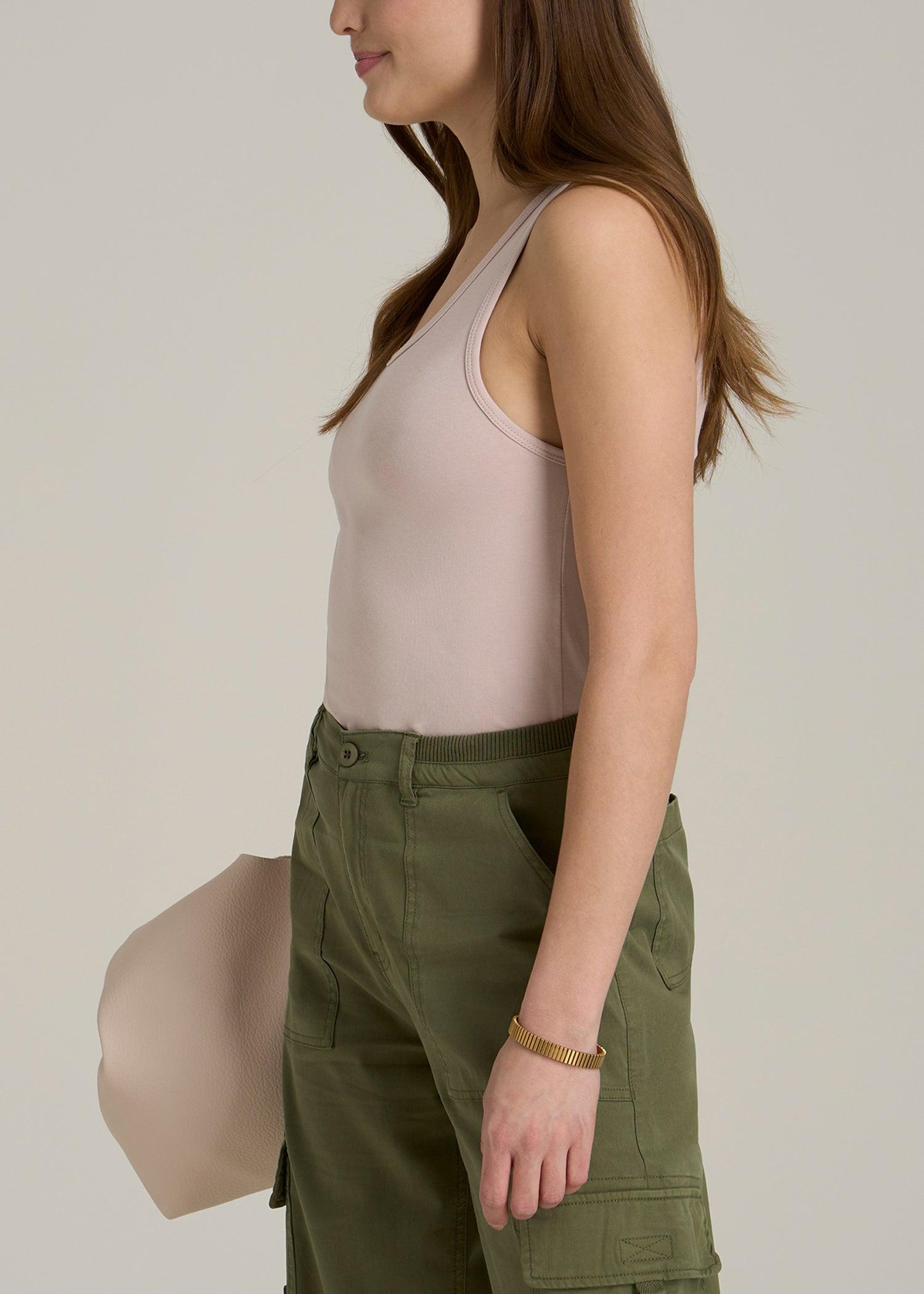 Slim Fit Jersey Tank Top for Tall Women in Desert Rose Female Product Image