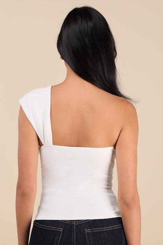 Rudia Ivory One-Shoulder Top Product Image