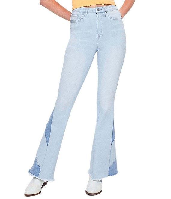 YMI Jeanswear High Rise Side Panel Detail Flare Jeans Product Image
