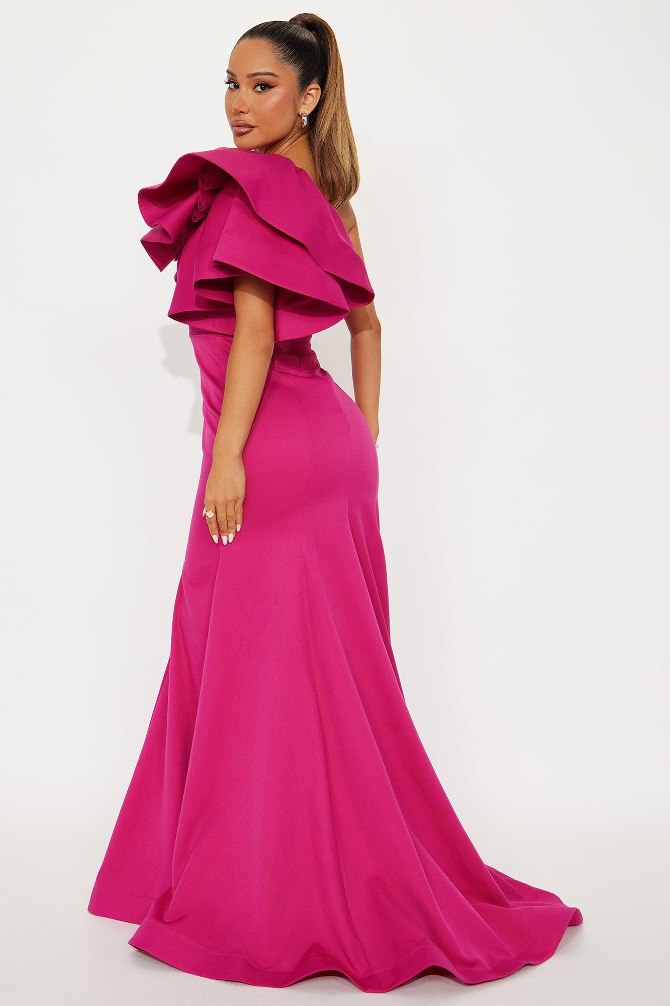Guiselle Mermaid Maxi Gown - Magenta Female Product Image