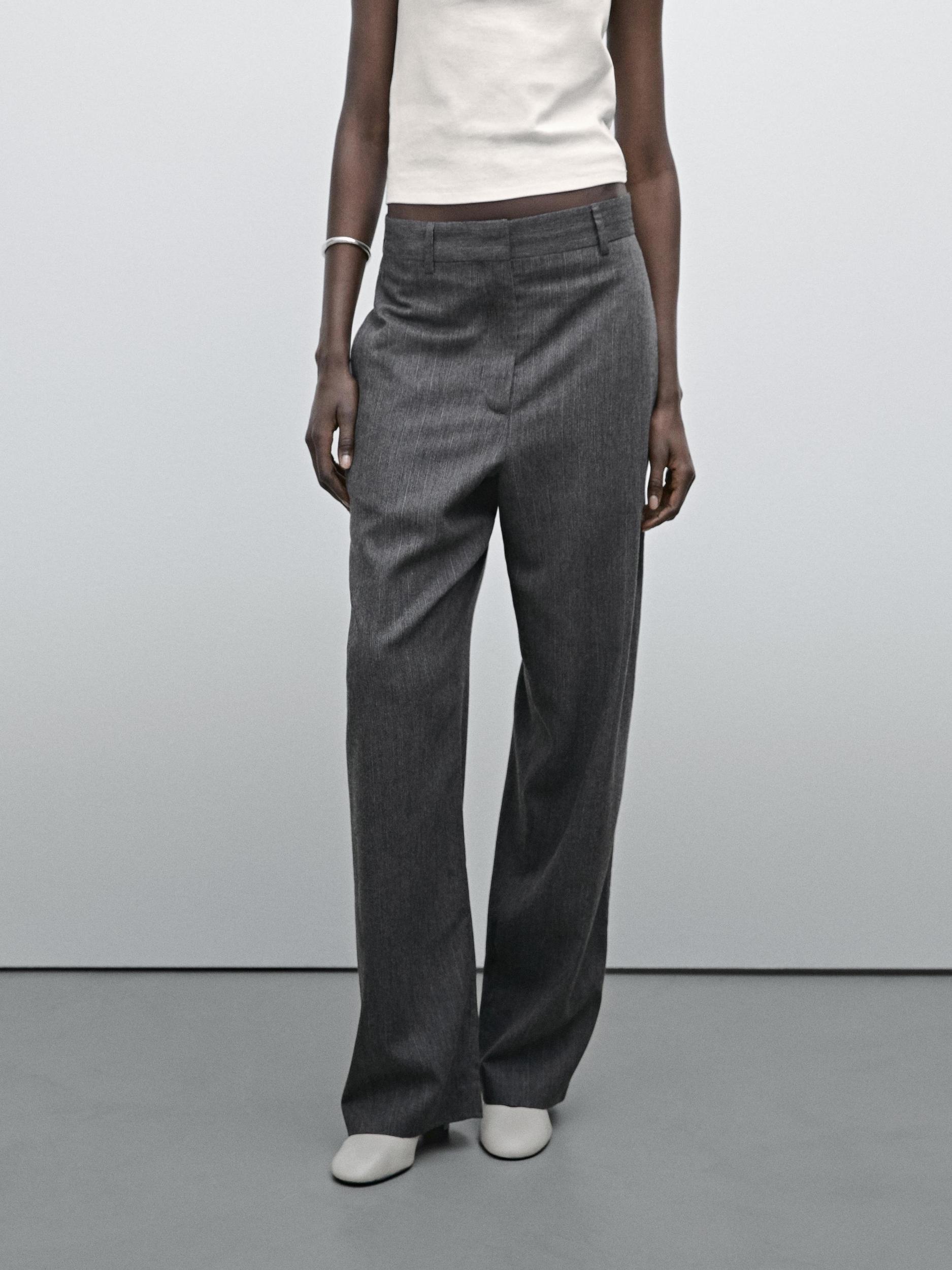 Striped straight-leg trousers Product Image