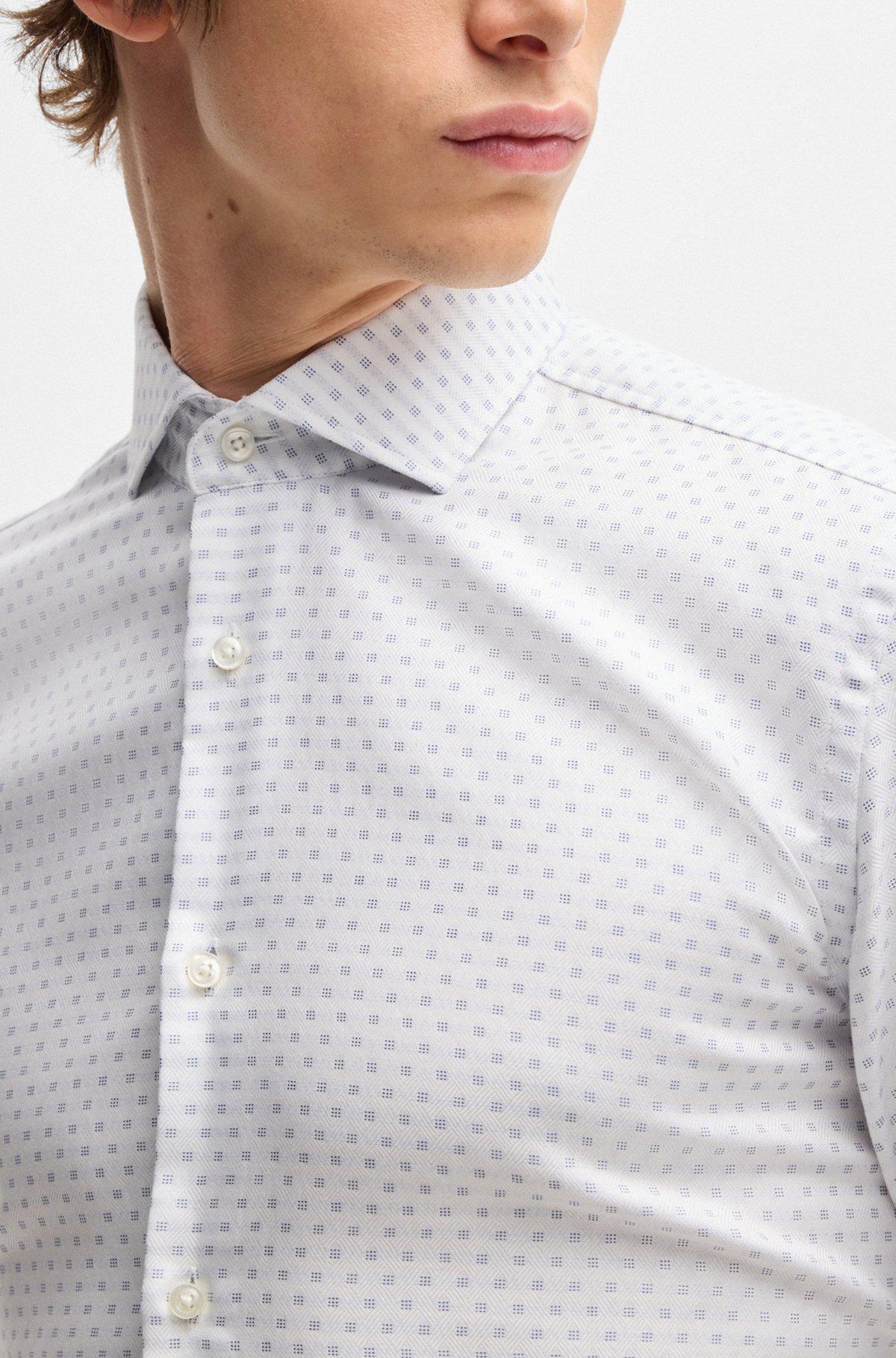 Slim-fit shirt in structured cotton Product Image