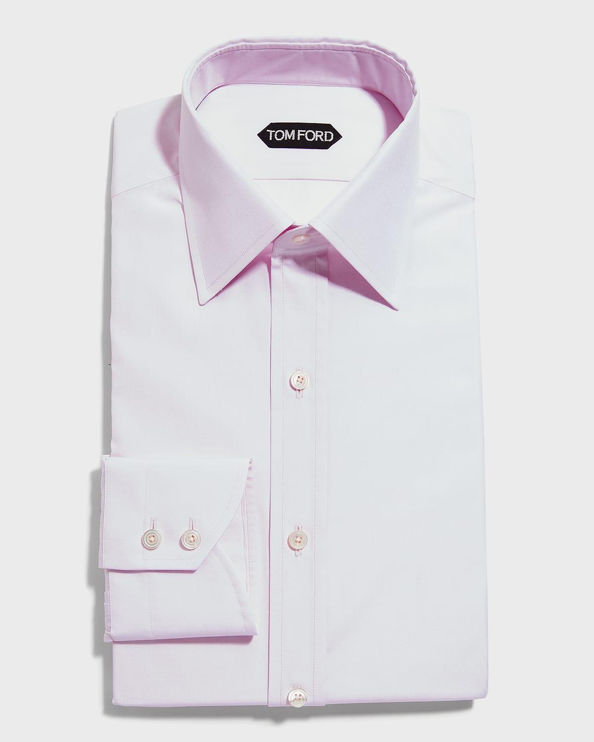 Mens Solid Point Collar Dress Shirt Product Image