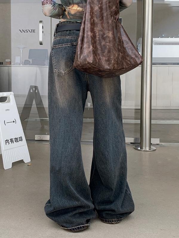 Vintage Blue Tattered Boyfriend Jeans Product Image