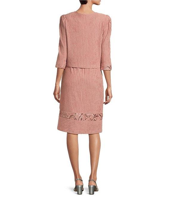 Le Bos 2-Piece Crinkle Knit Jacket Dress Product Image