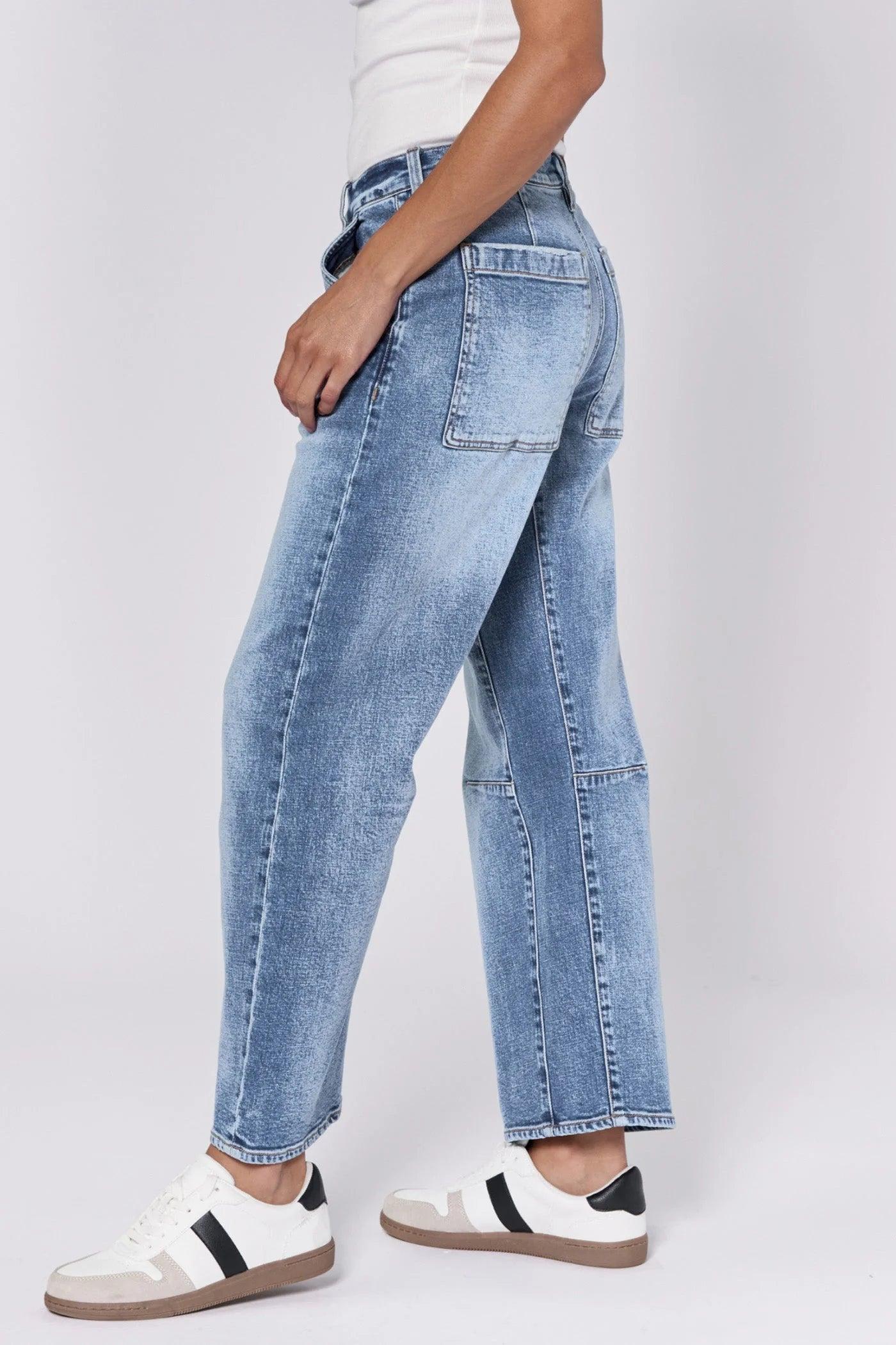 Lasso High Rise Cropped Loose Fit Jeans Product Image