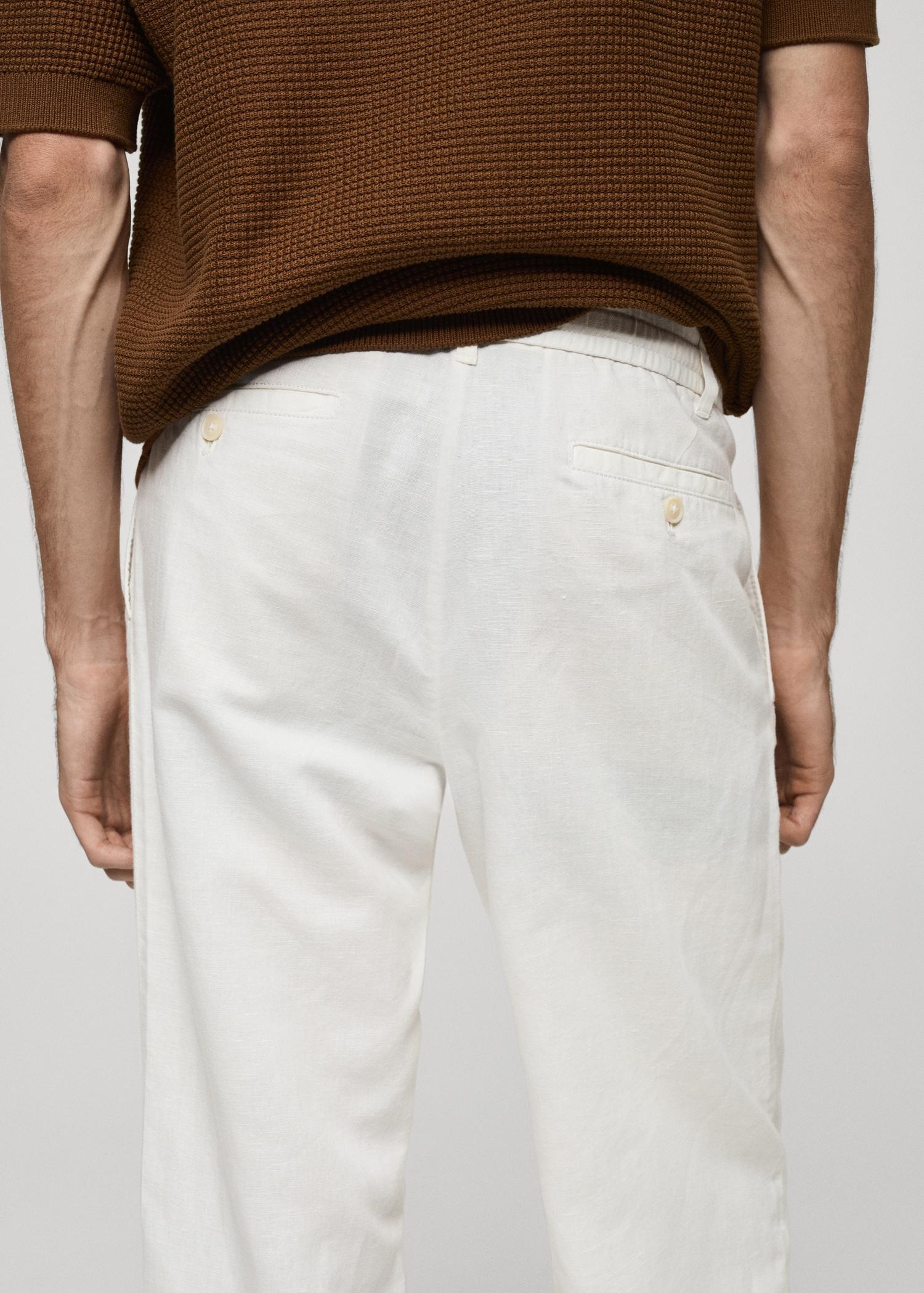 Slim-fit pants with drawstring - Men | MANGO USA Product Image