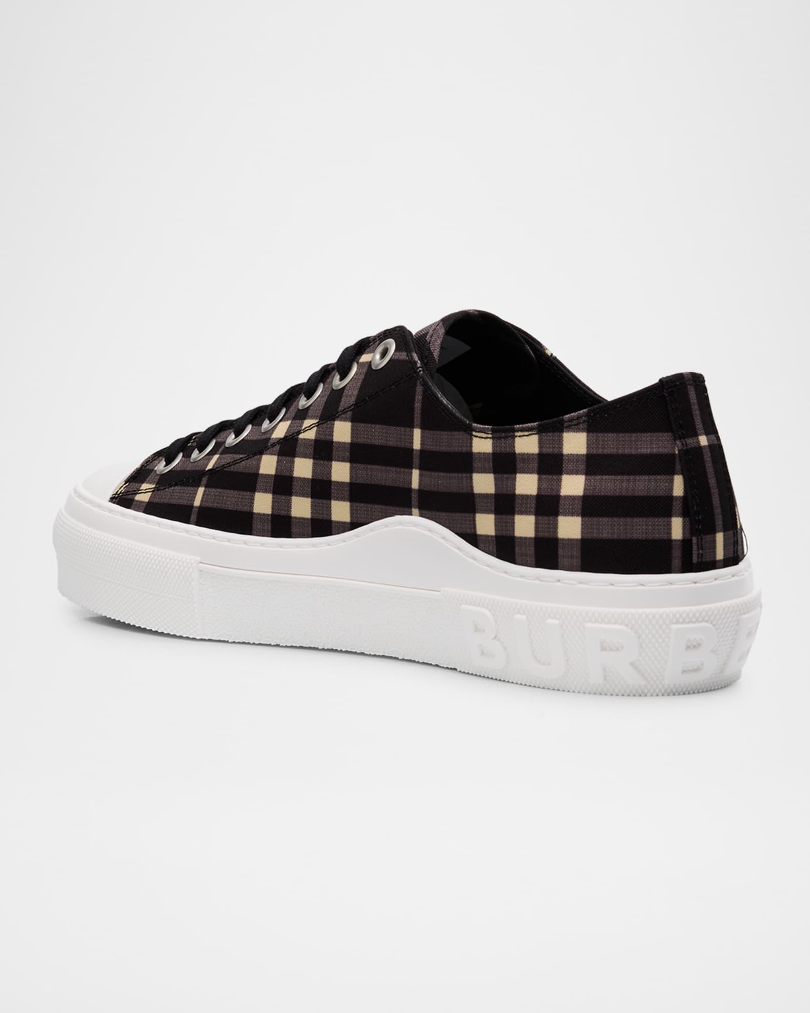Men's Jack Check Cotton Low-Top Sneakers Product Image