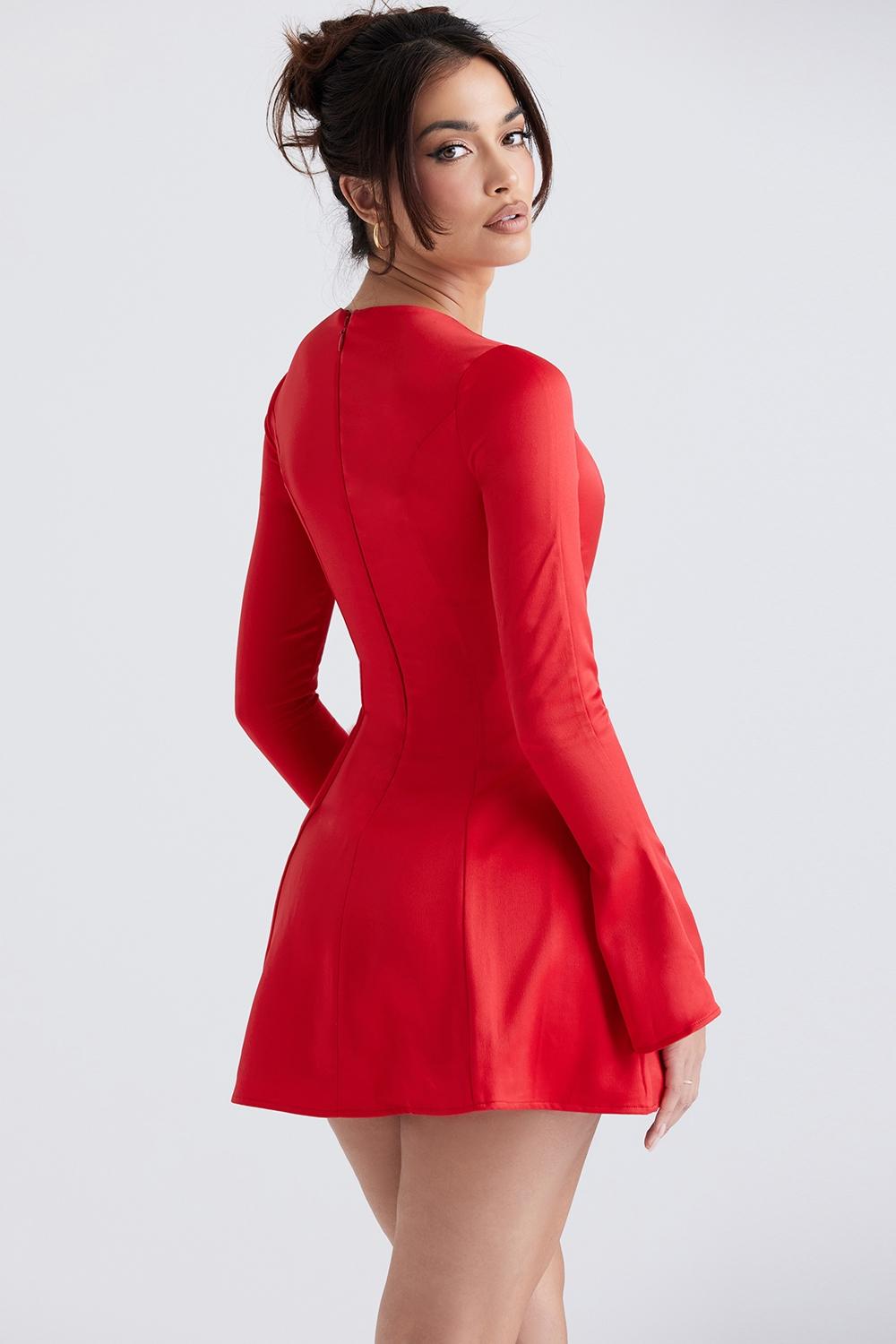 Sacha  red satin mini dress Product Image