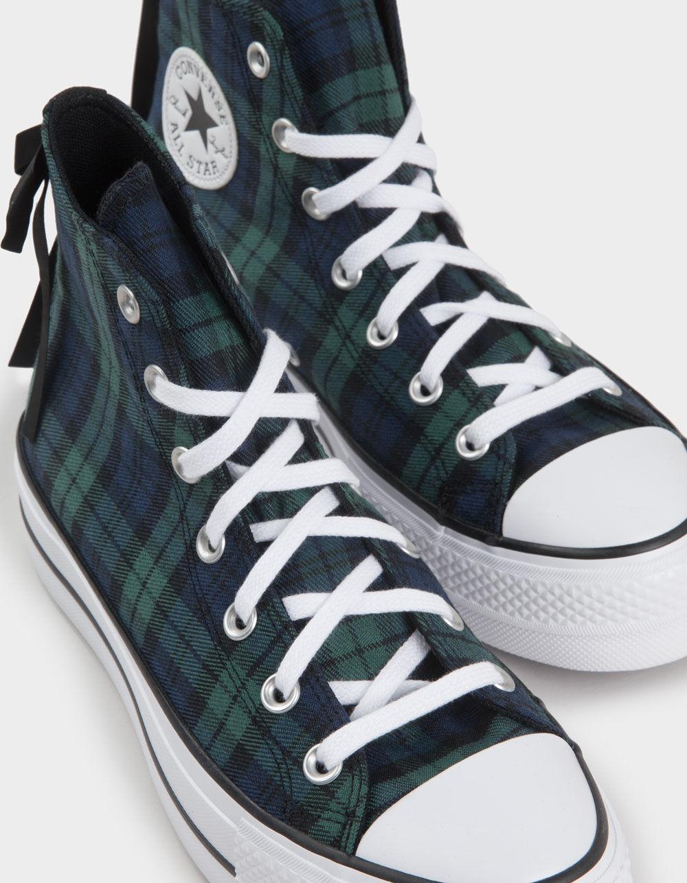 CONVERSE Chuck Taylor All Star Plaid Lift Womens High Top Platform Shoes - PLAID Product Image