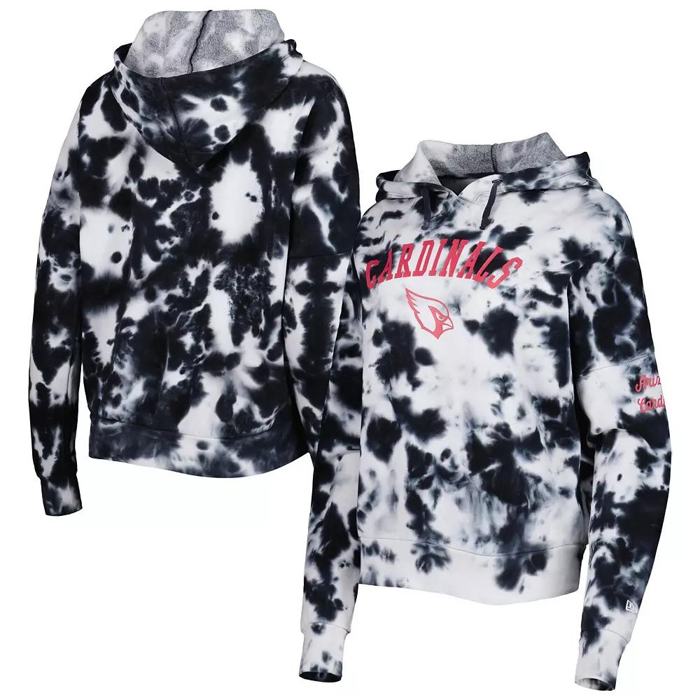 Women's New Era Black Arizona Cardinals Cloud Dye Fleece Pullover Hoodie, Size: XL Product Image
