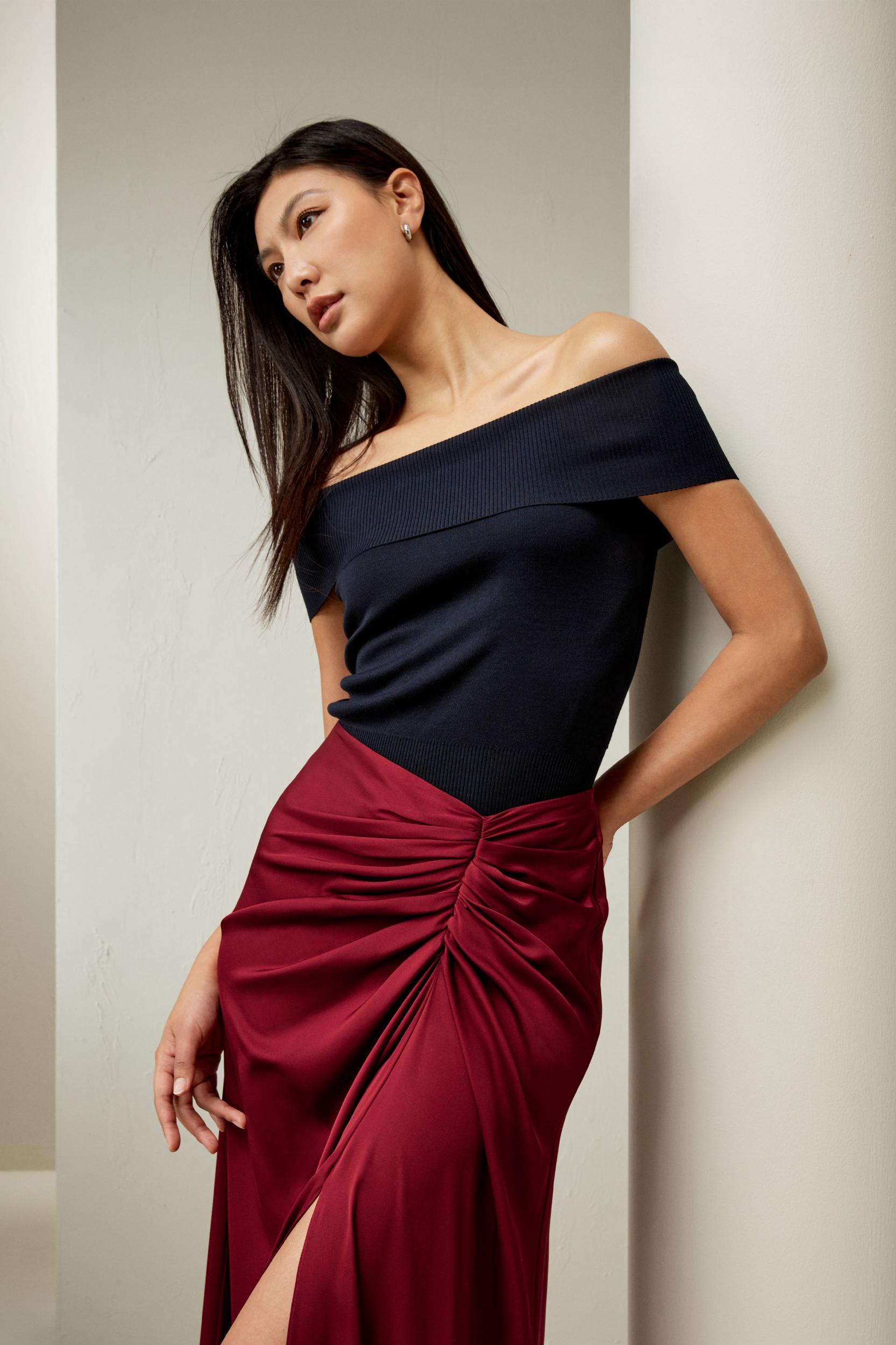 Off-Shoulder Silk Top Product Image