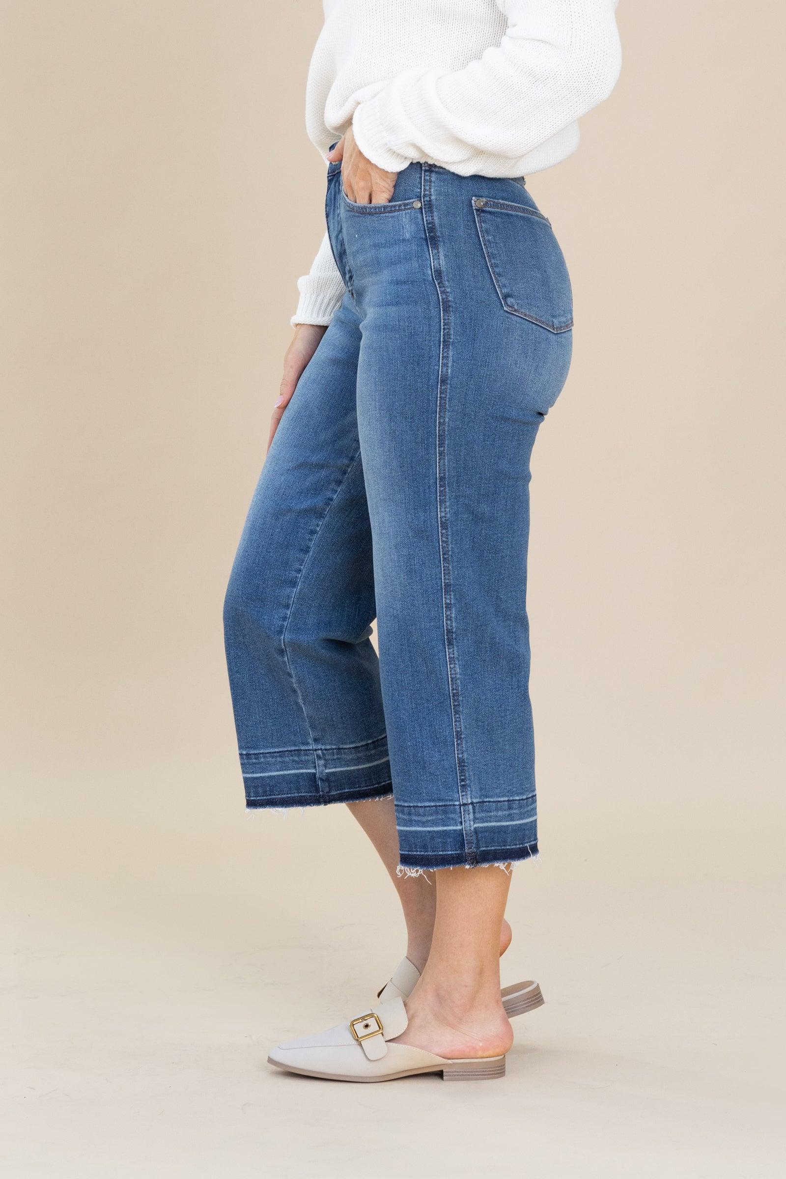 Judy Blue Tummy Control Release Hem Crop Jean Product Image