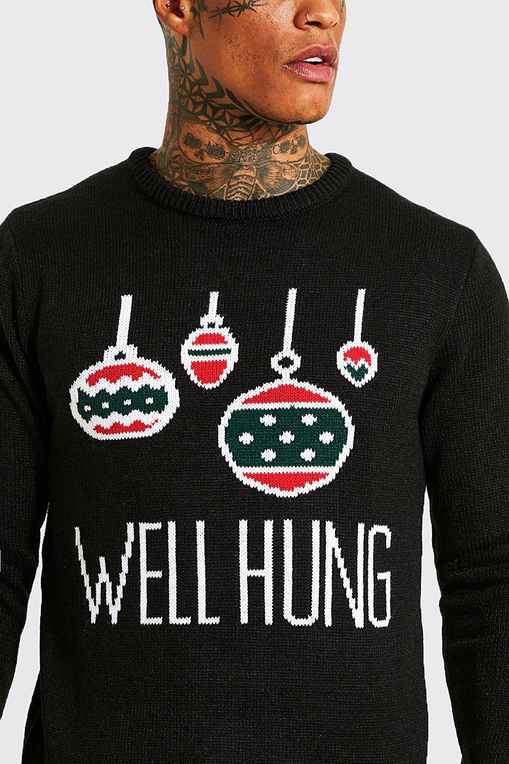 Well Hung Christmas Sweater | boohooMAN USA Product Image