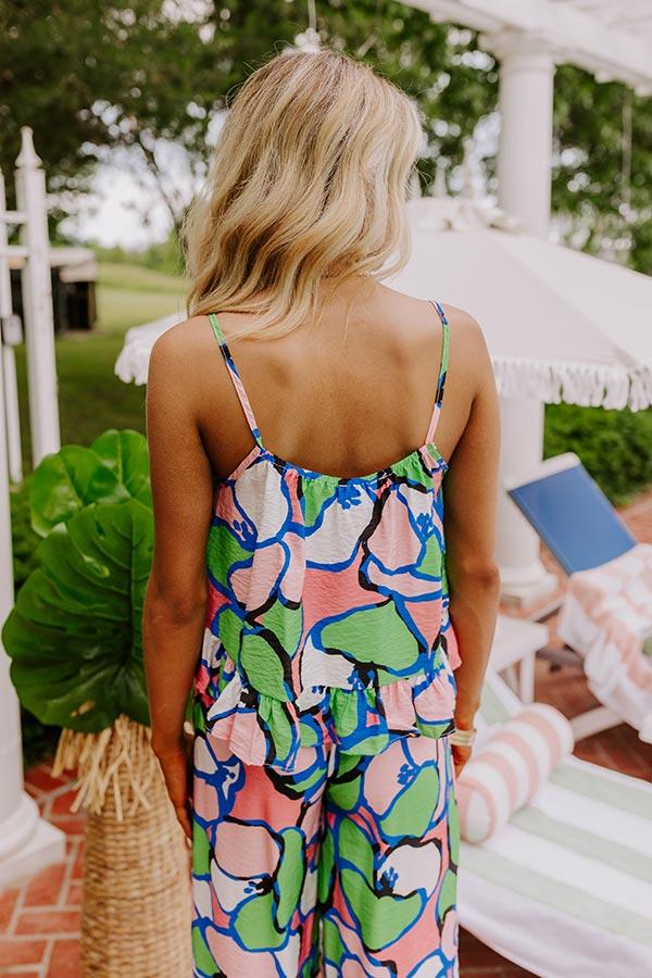 Set For Vacay Tank in Kelly Green Product Image