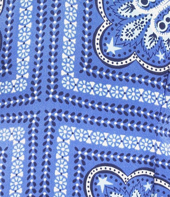 C&V Chelsea & Violet Printed V-Neck Sleeveless Midi Slip Dress Product Image