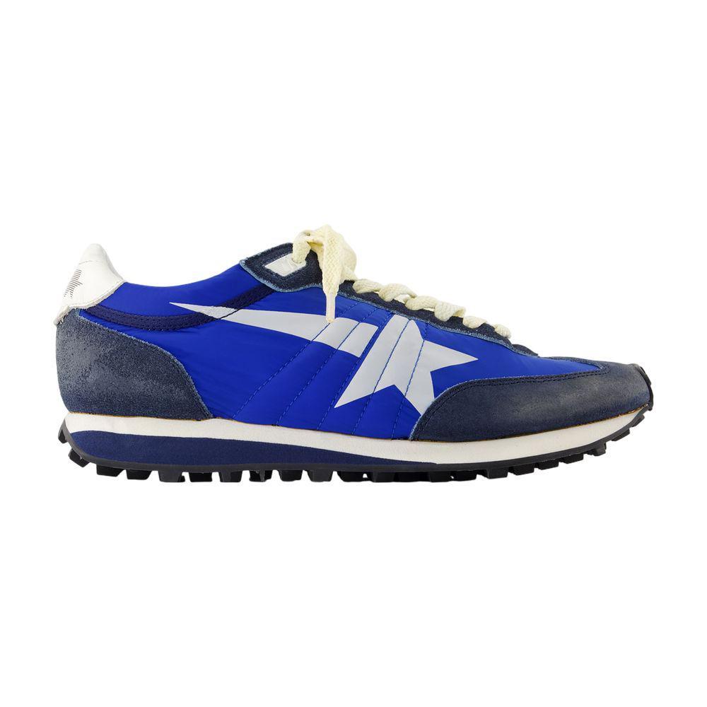 GOLDEN GOOSE Deluxe Brand Running Marathon Nylon Upper Suede Sneakers In Blue Product Image
