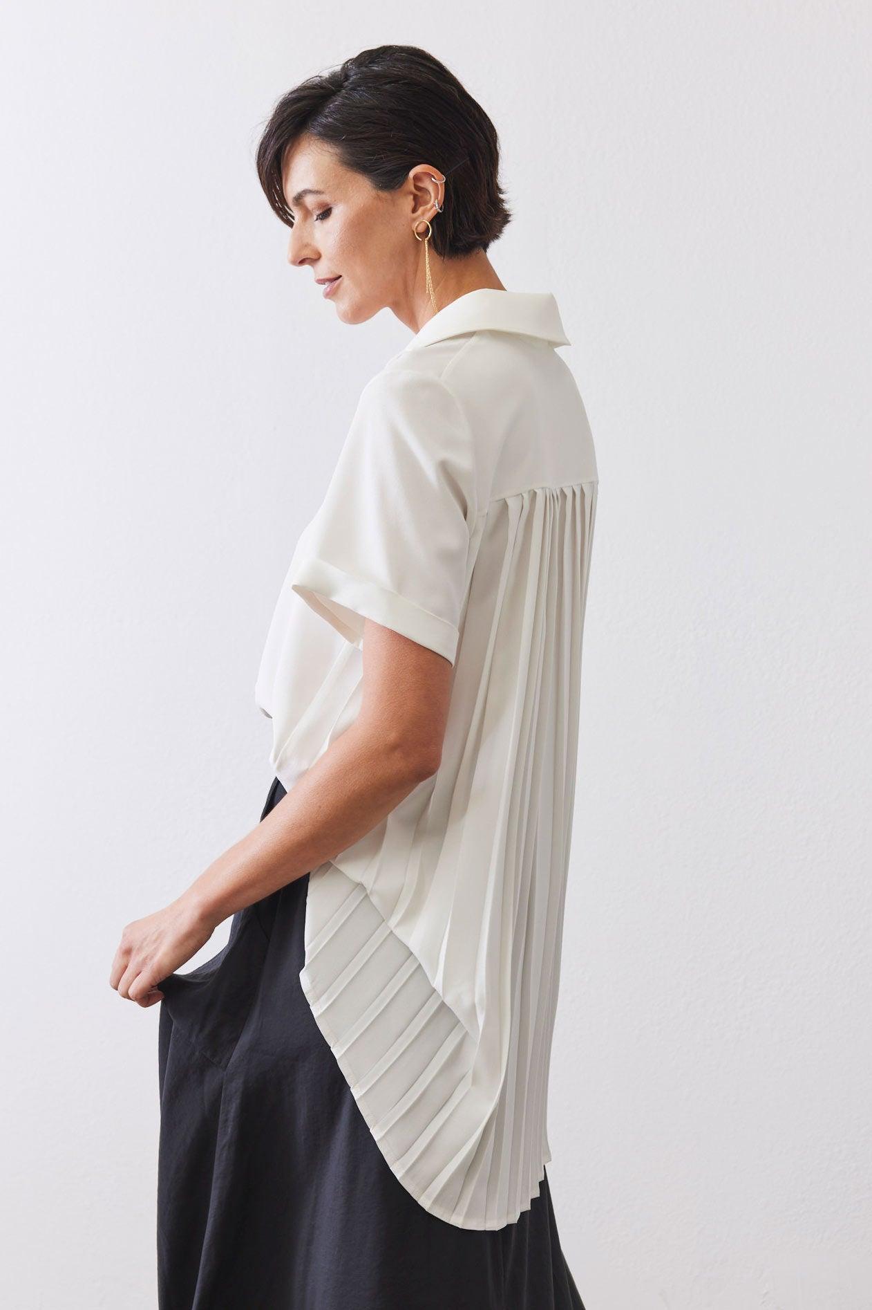 Look In The Back Pleated Blouse Product Image
