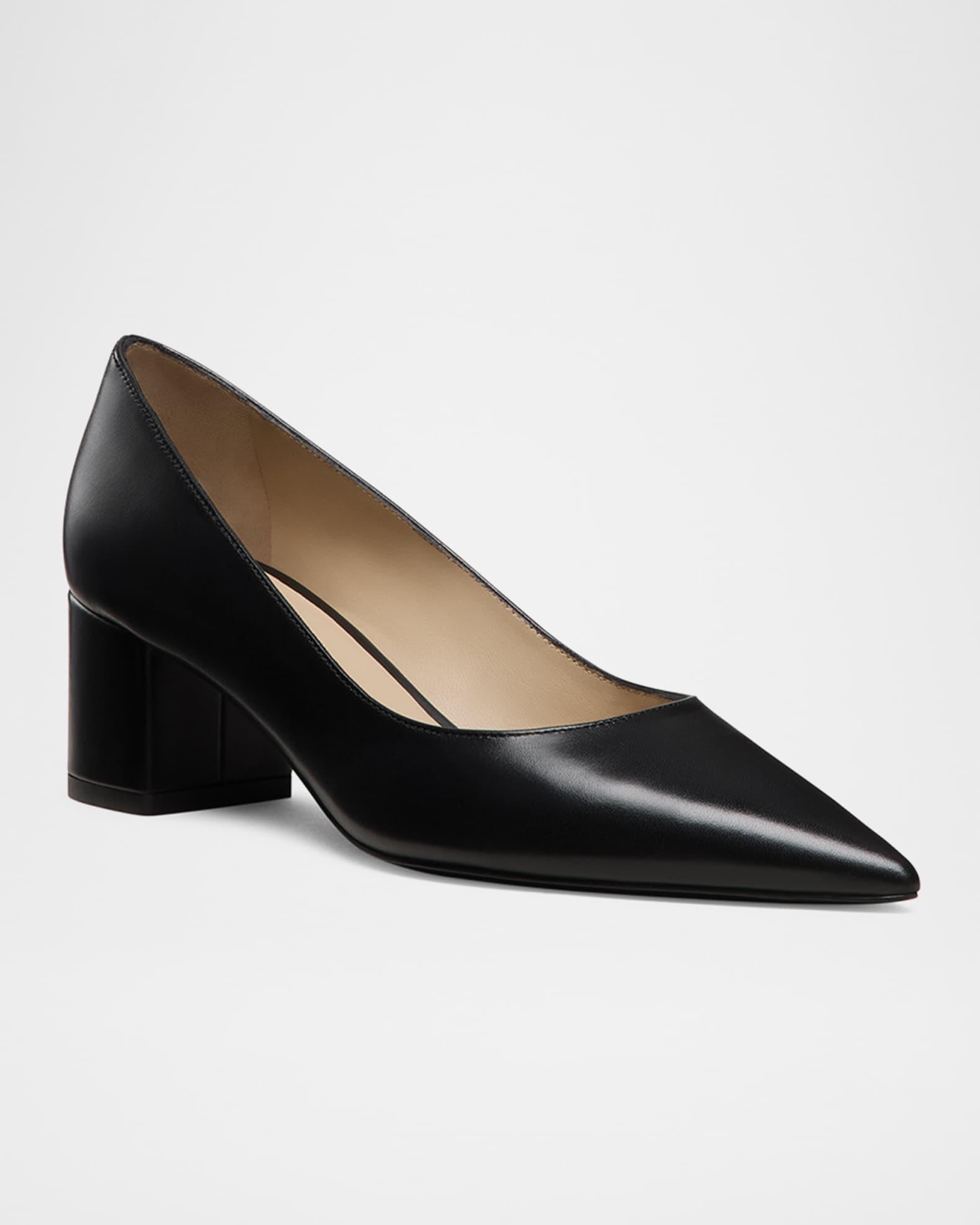 Stuart Leather Block-Heel Pumps Product Image