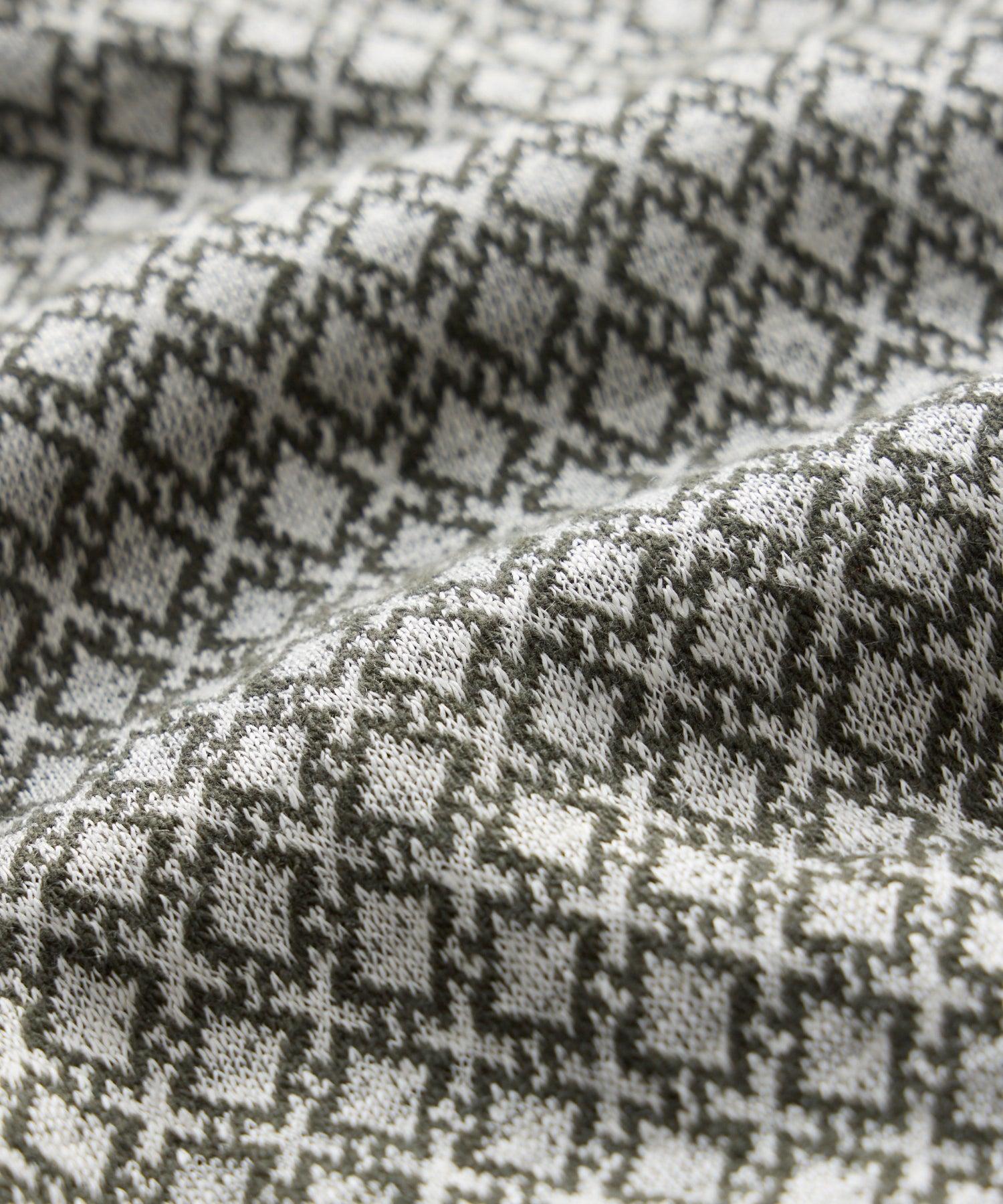 Linen-Cotton Geometric Knit Shirt Product Image