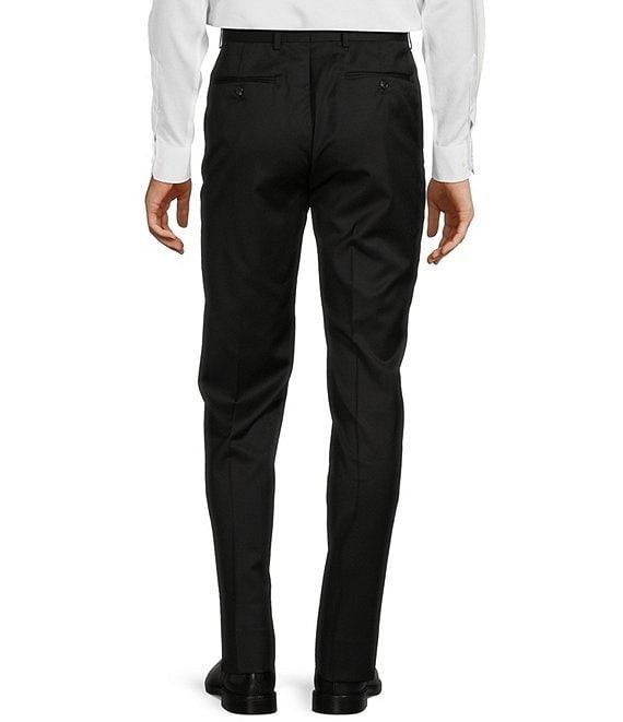 Hart Schaffner Marx New York Modern Fit Flat Front Solid Wool Dress Pants Product Image