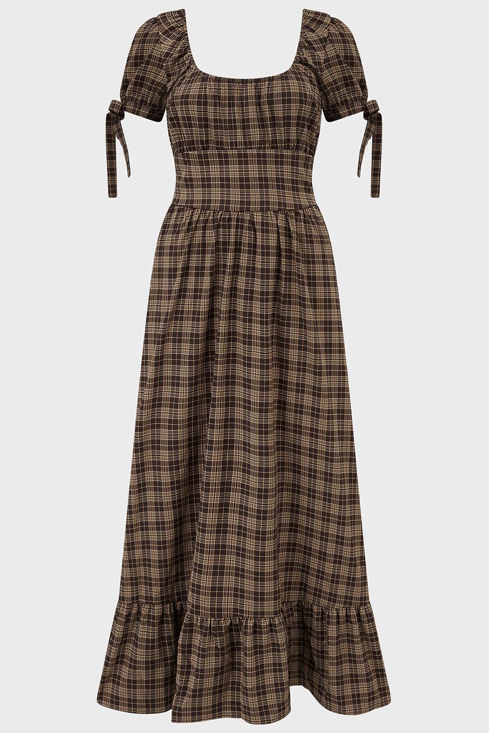 Grim Gretchen Dress [BROWN TARTAN] Female Product Image