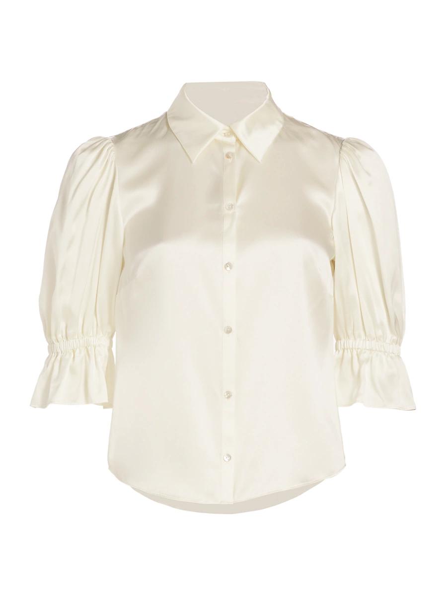 Womens Fiona Silk Puff-Sleeve Blouse Product Image