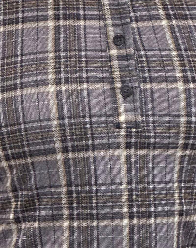 Harlo Collared Top in Check Tailoring Grey Female Product Image
