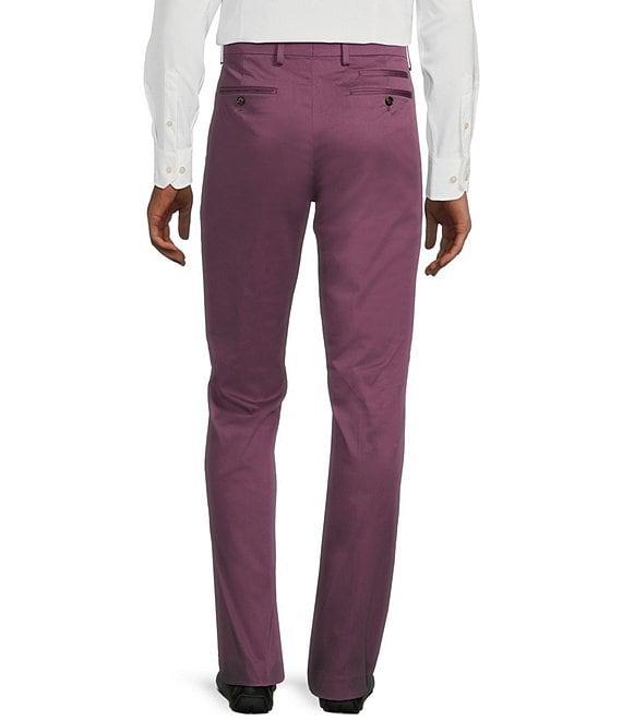 Murano Alex Slim Fit Sateen Suit Separates Plum Dress Pants Product Image