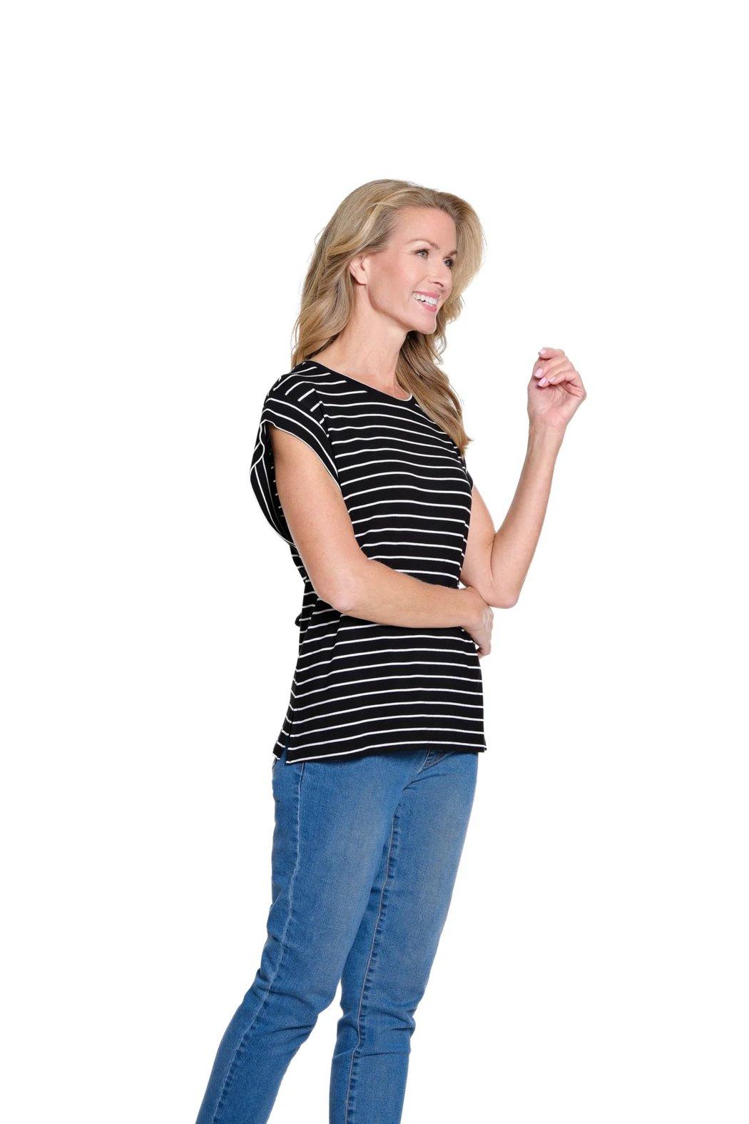 Striped Jersey Knit Top Product Image