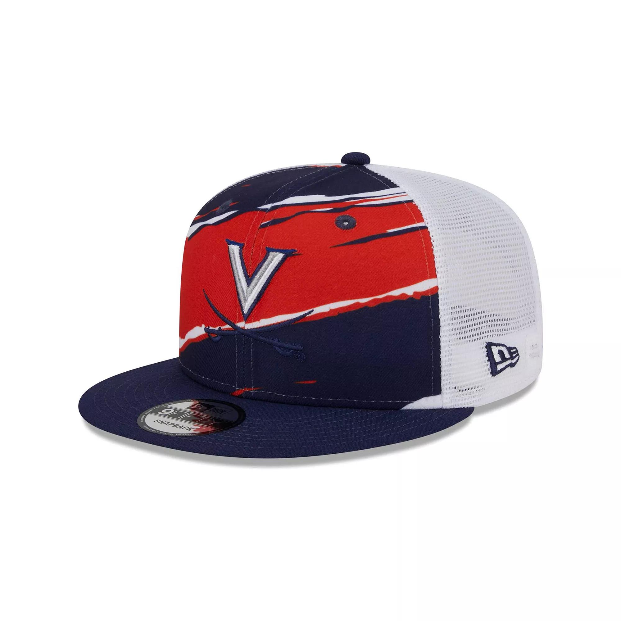 Men's New Era Navy Virginia Cavaliers Tear Trucker 9FIFTY Snapback Hat, Blue Product Image