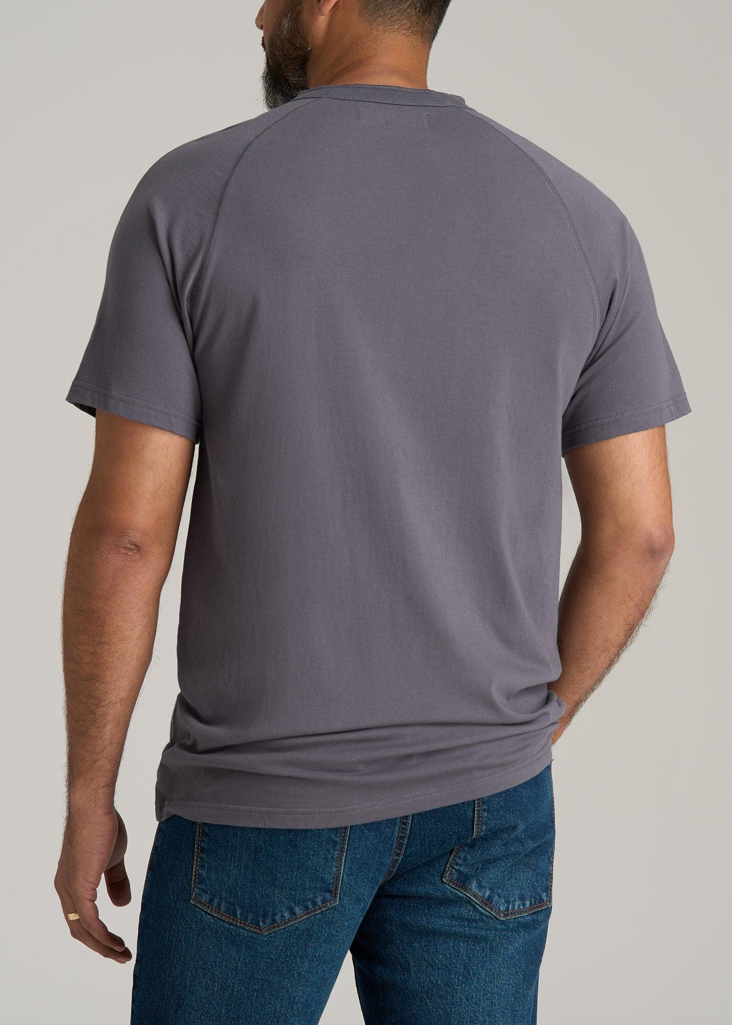 LJ&S REGULAR-FIT Jersey Henley Tee for Tall Men in Asphalt Product Image