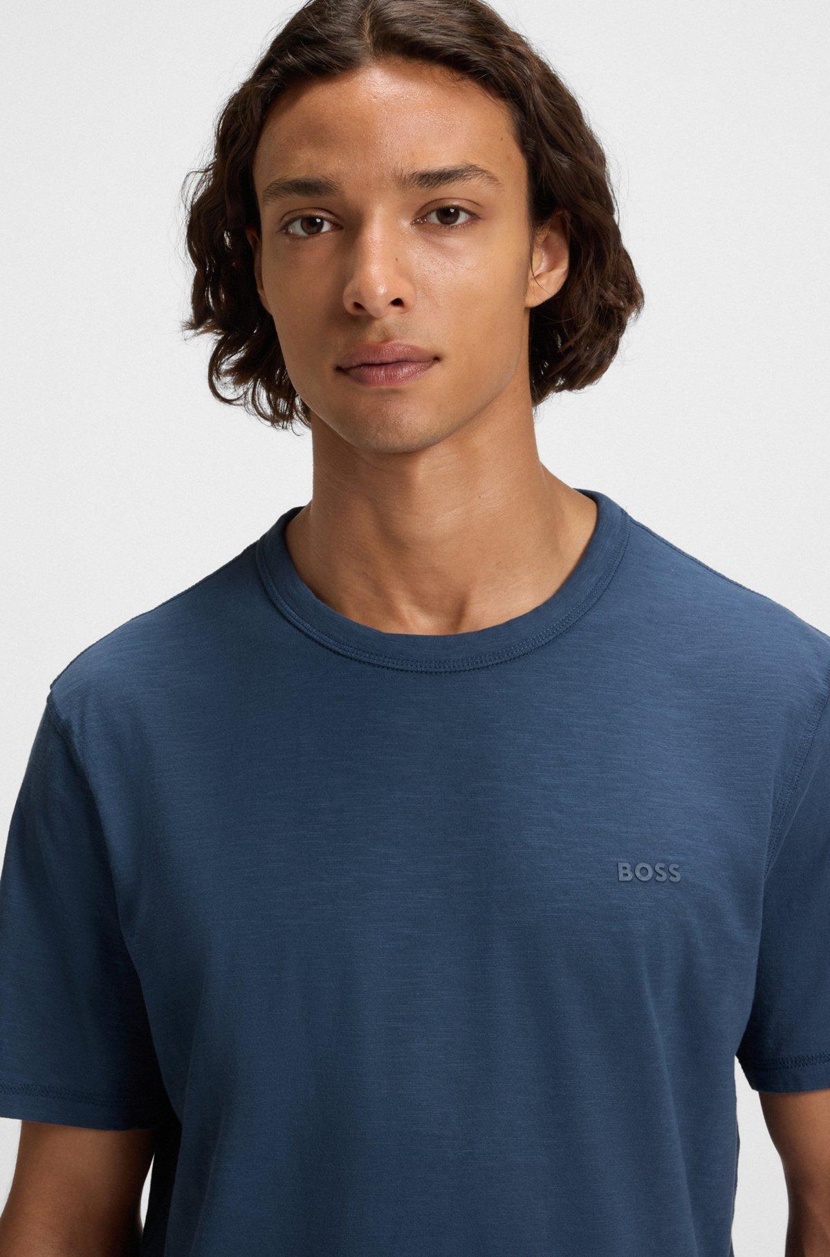 Regular-fit T-shirt in cotton with mouline logo Product Image