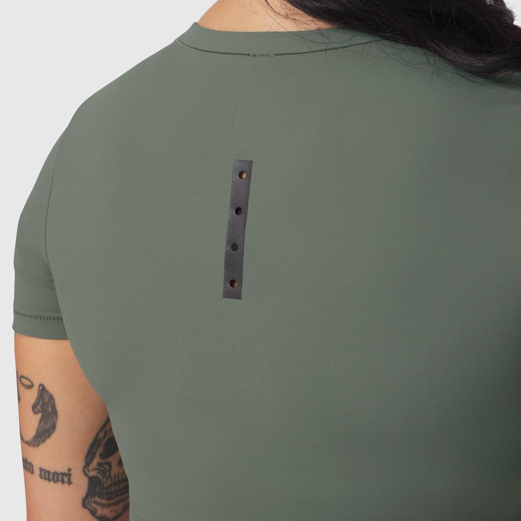 W019. LYCRA® Cropped Tee - Sage Product Image