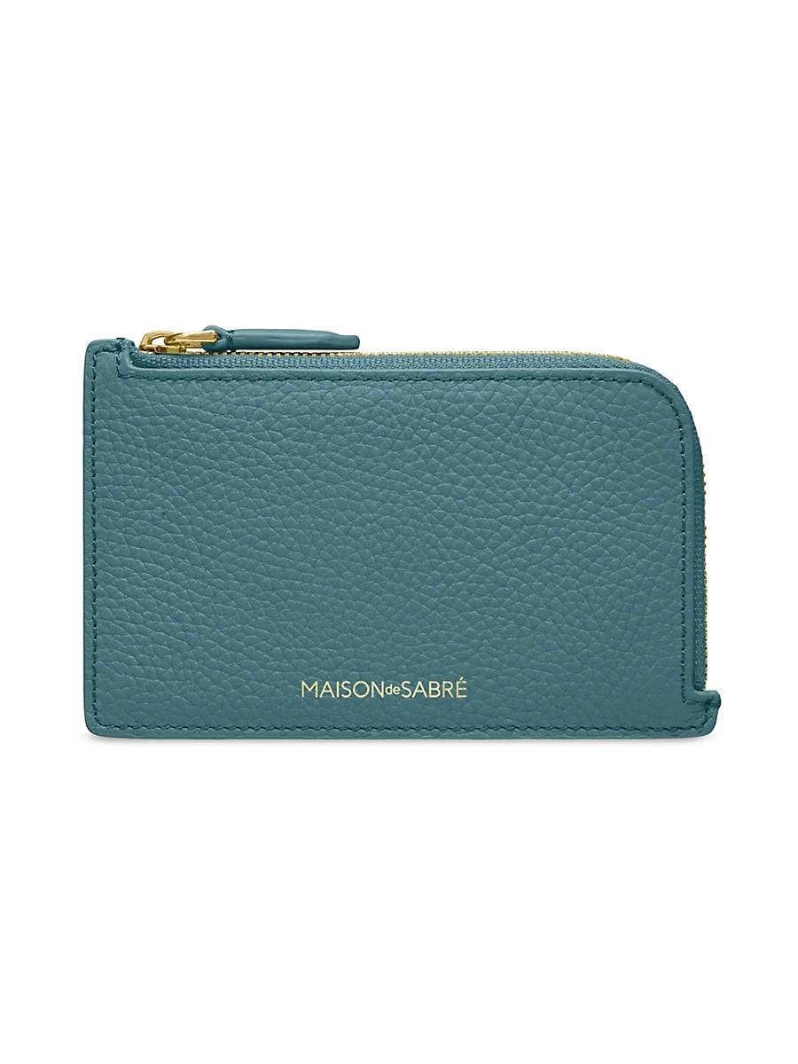 Womens Leather Zip Card Holder Product Image