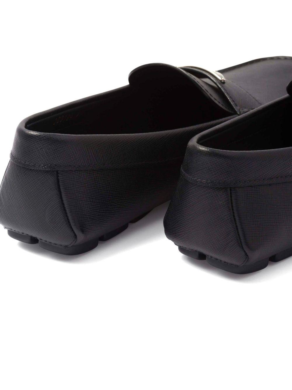 triangle-logo leather loafers Product Image