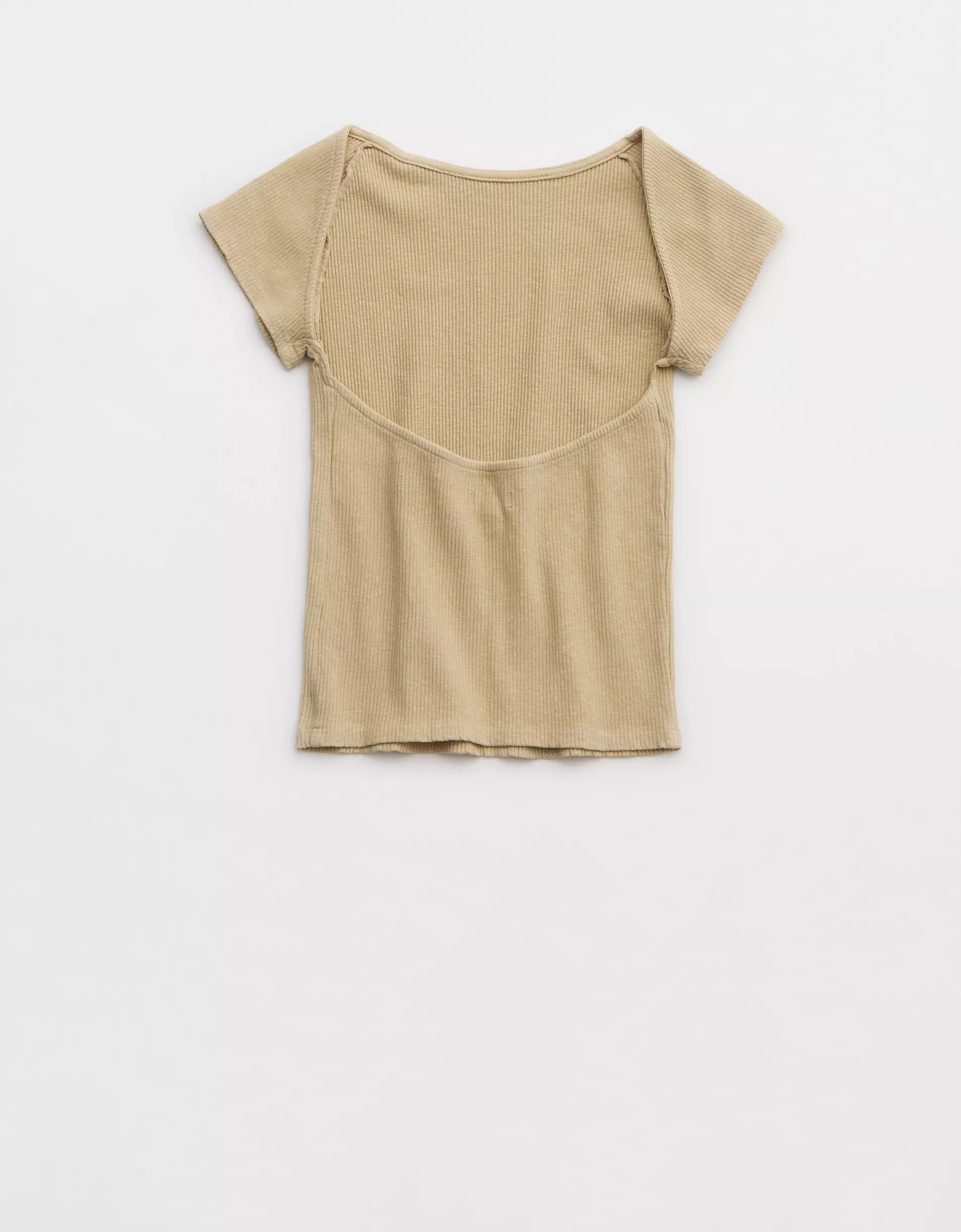 Aerie Ribbed Open Back T-Shirt Product Image