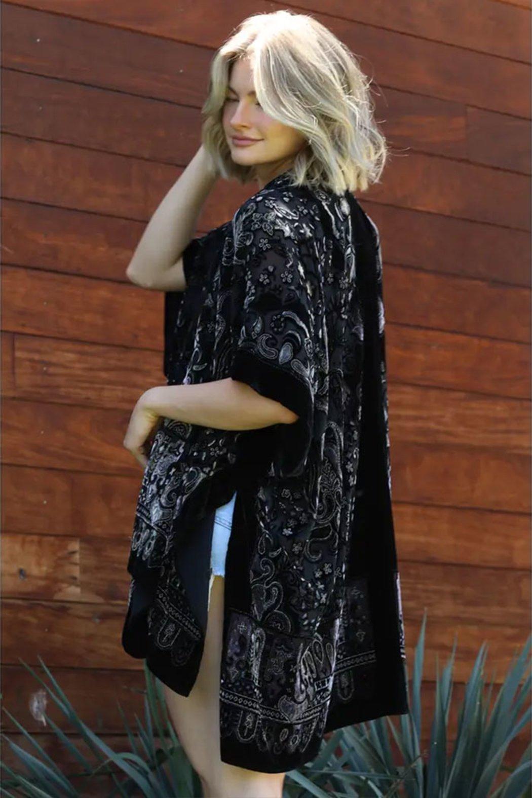 Burnout Velvet Kimono Product Image