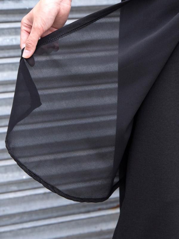 Chiffon Split-Joint Asymmetric Wide-Leg Pants Product Image