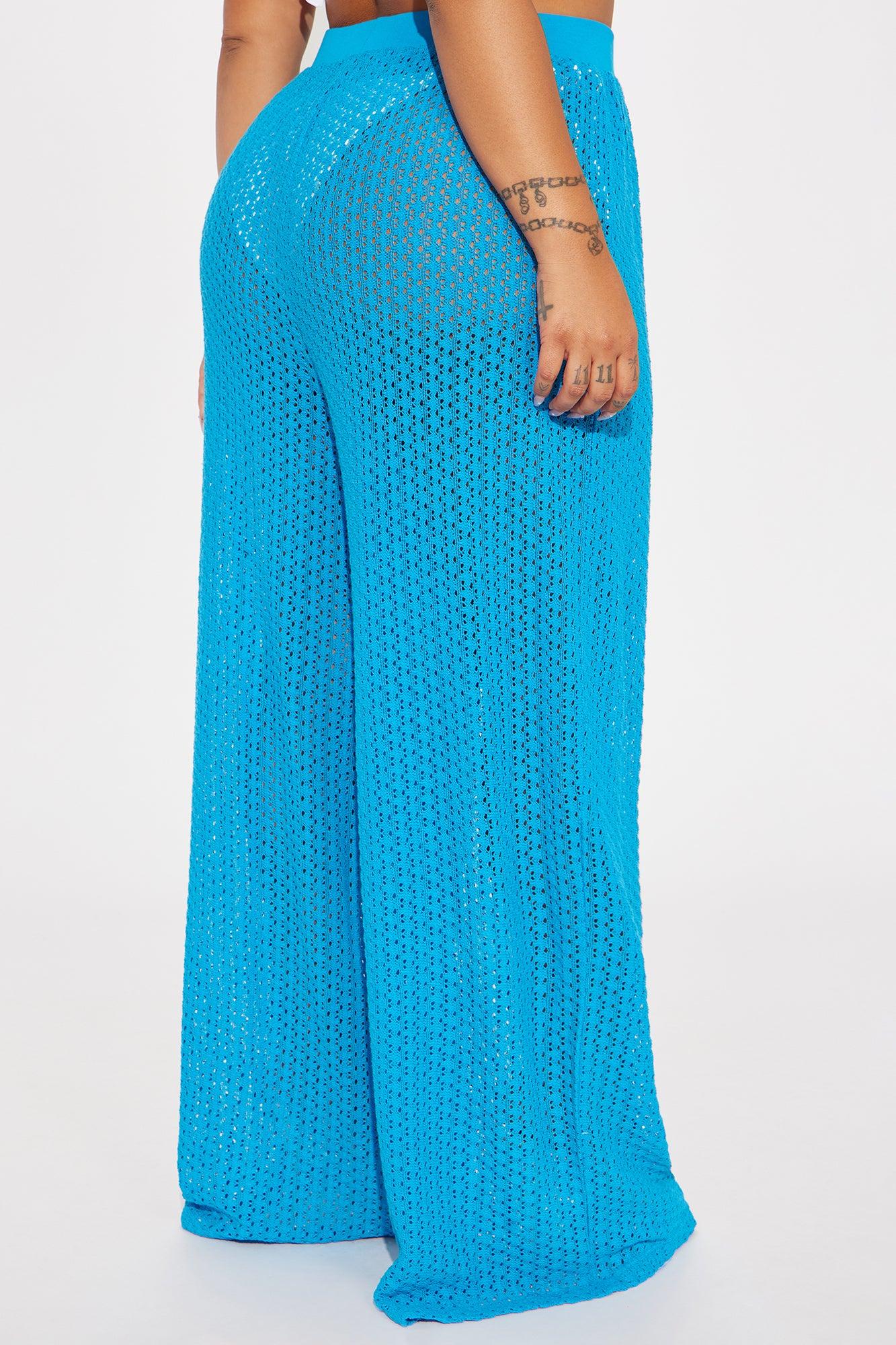 Abby Button Up Swim Cover Up Top - Blue Product Image