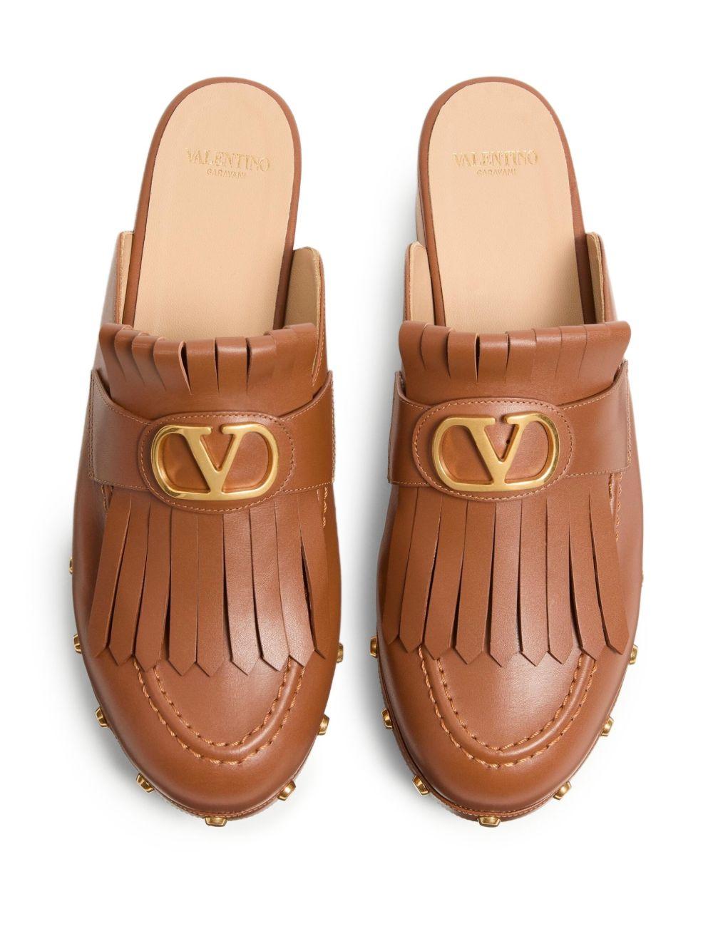 45mm VLogo Signature fringed clogs Product Image