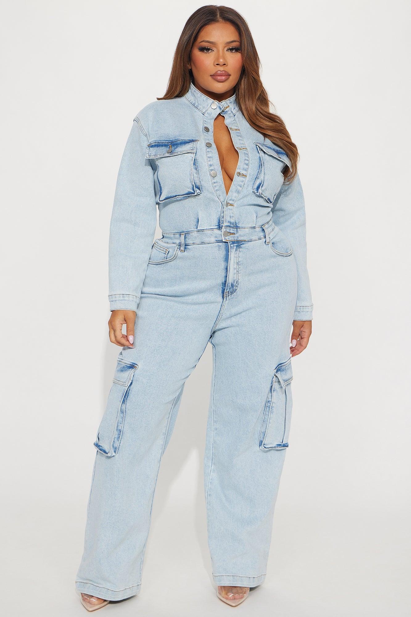 Stunning Allure Denim Jumpsuit - Light Wash Product Image