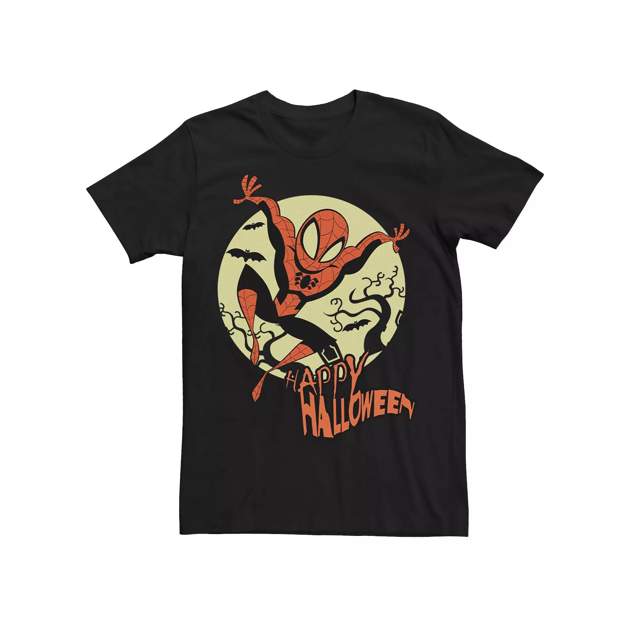 Men's Marvel Spider-Man Moonlight Happy Halloween Tee,  Product Image