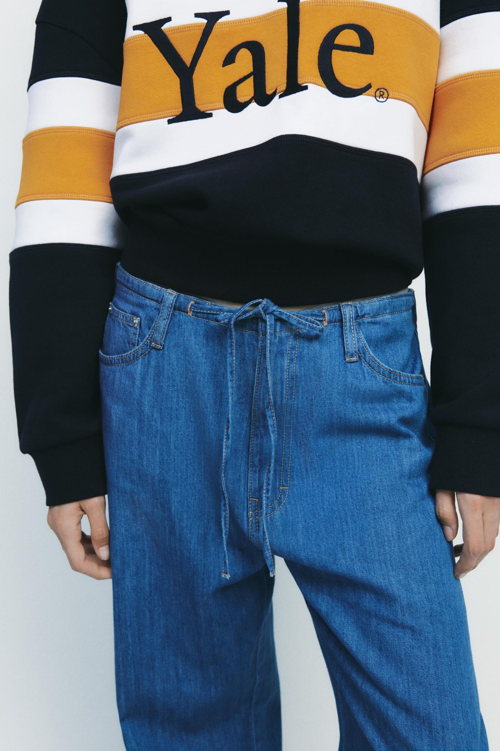 DENIM PAJAMA-STYLE PANTS Product Image