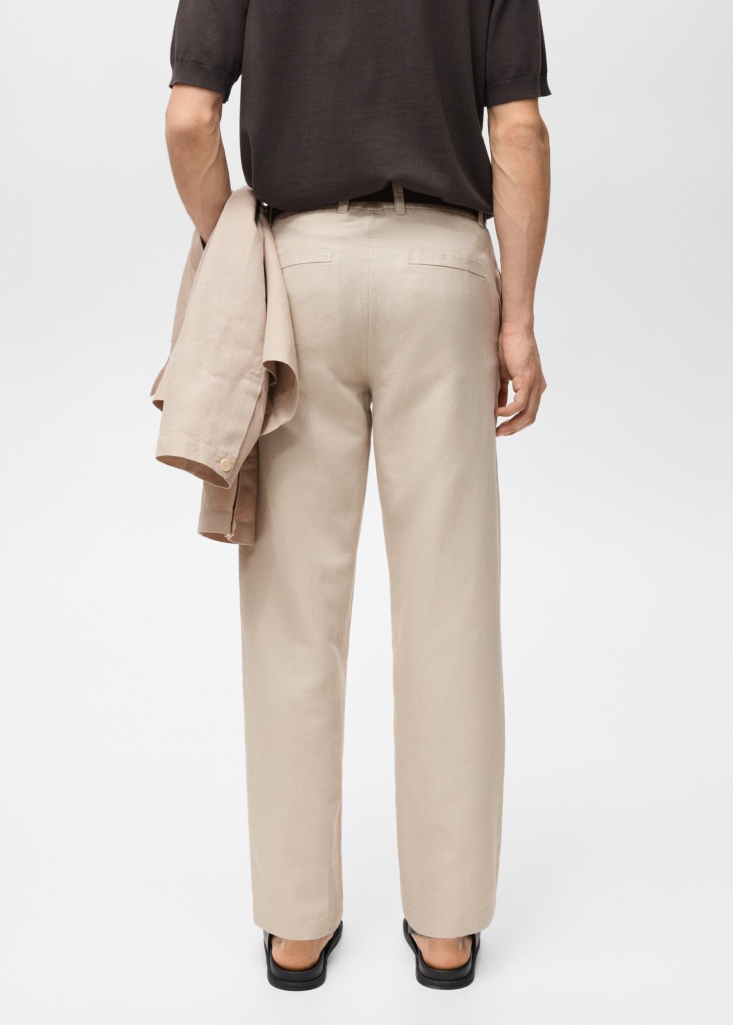 Regular-fit linen pants - Men | MANGO USA Product Image