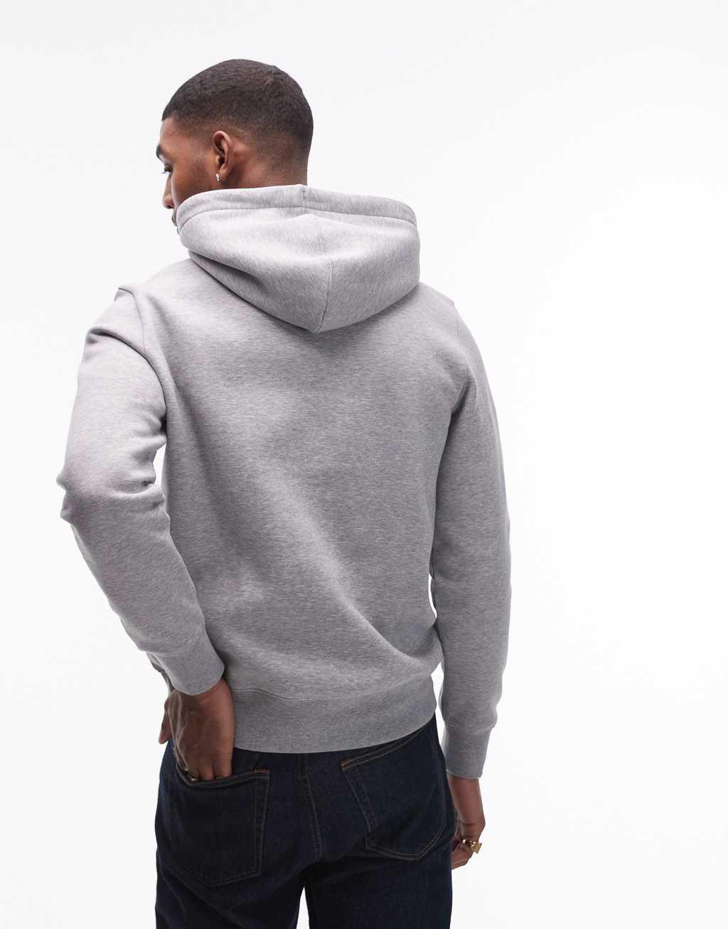 Tommy Hilfiger script logo hoodie in gray Product Image